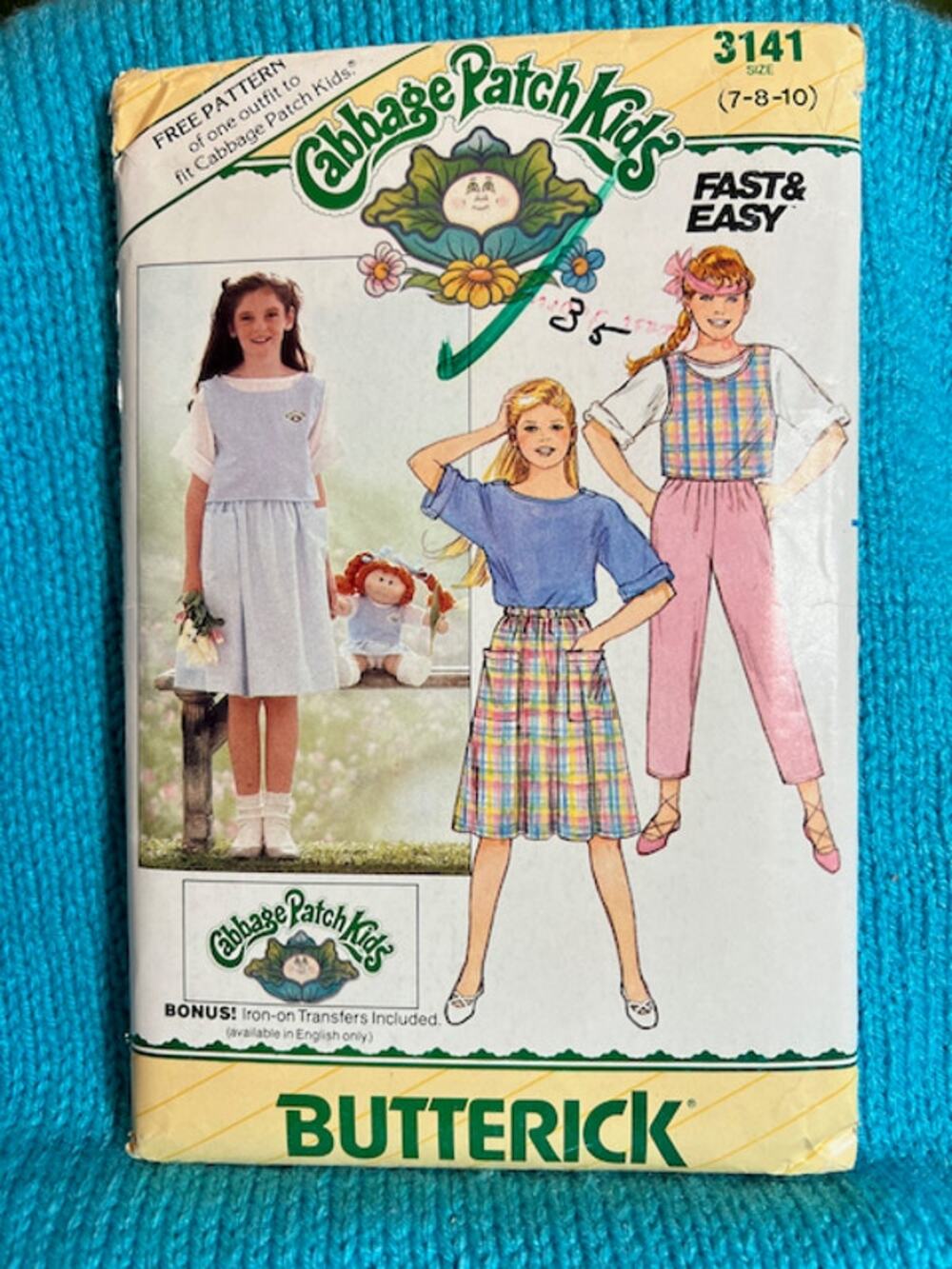 Butterick 3141 pattern cabbage patch kids Doll clothes girl clothes